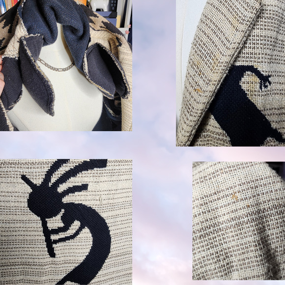 Vintage Painted Pony Southwestern Tapestry Cardigan Jacket 100% Cotton Women S/M - Picture 7 of 8